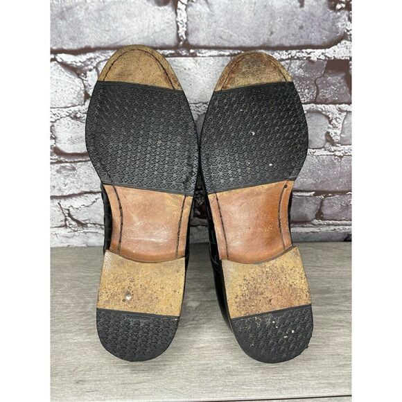 PARAGON Black Leather Basketweave Woven Weave Dress Lace Shoes Men Sz 8M US/41EU main image 8